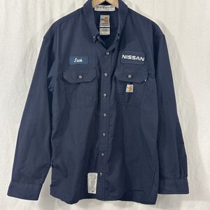 Carhartt FR Lightweight Long Sleeve Blue Work Shirt Mens L "Jacob" Button Thrash